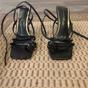 Black Strappy Women's Heels